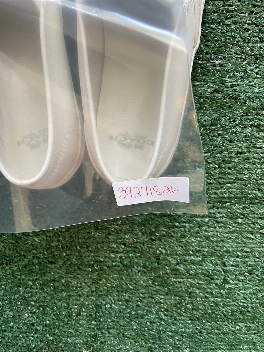 Coach Sneakers Chrissy Rivets White Leather Slip-On Women’s size 8.5 Studded